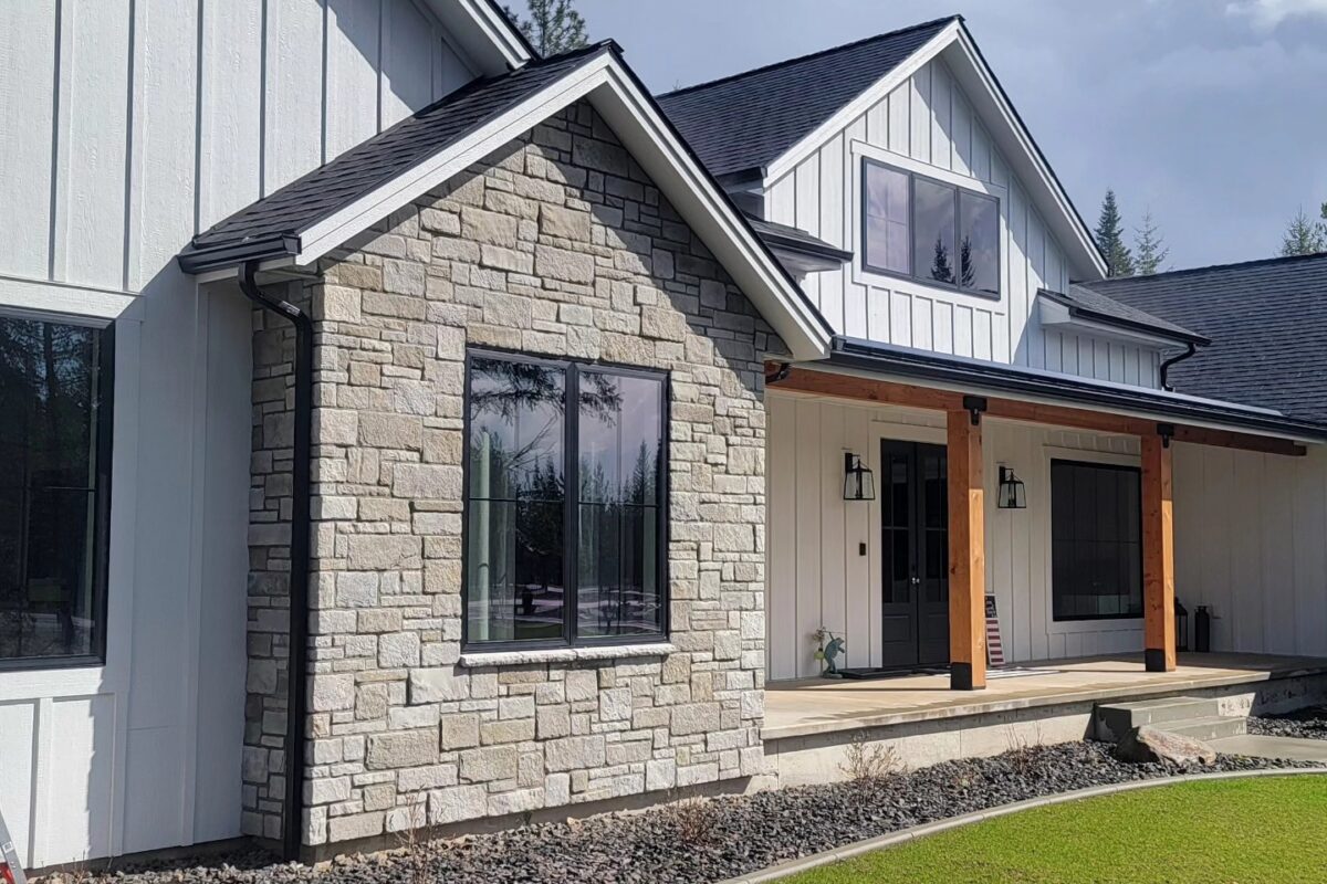 Window washing for a luxury golf course home near Hayden Lake, ID by Bullseye Wash Systems, providing spotless windows for a beautiful view.