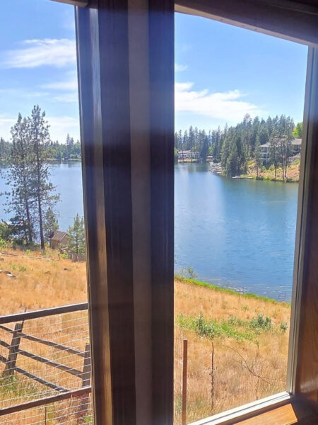 crystal clear residential window cleaning overlooking Avondale Lake in Hayden Idaho