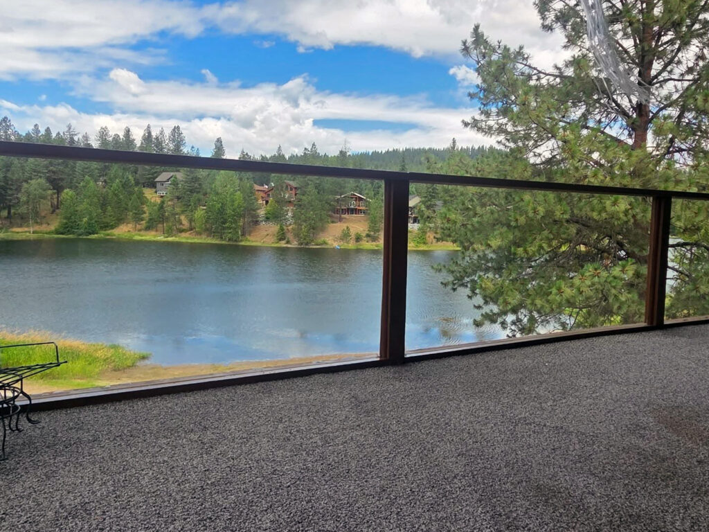 exterior window cleaning near Athol Idaho showing clear reflections in freshly cleaned glass